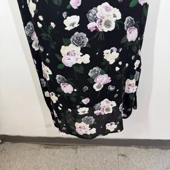 Equipment Femme Black Floral Silk Shift Dress Size S Sleeveless Chic Summer Boho - Picture 6 of 12